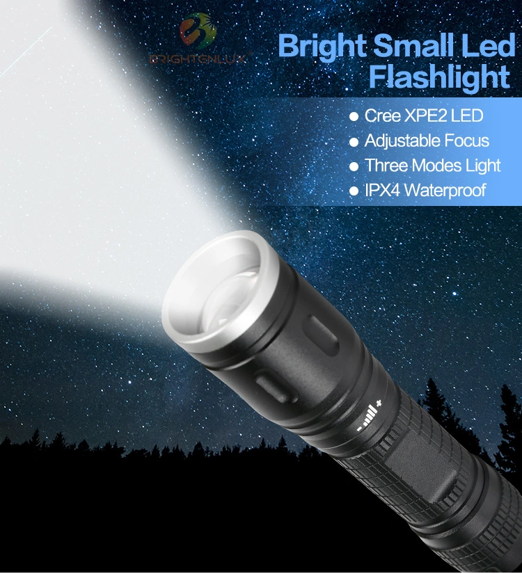 Brightenlux 2022 Logo Printing Super Bright Zoomable Mini LED Tactical Flashlights with 3 Modes Lights