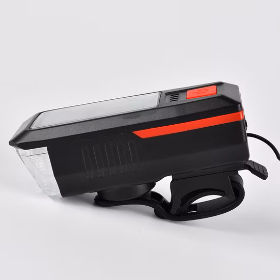 ホーン付き防水ソーラー自転車フロントライト